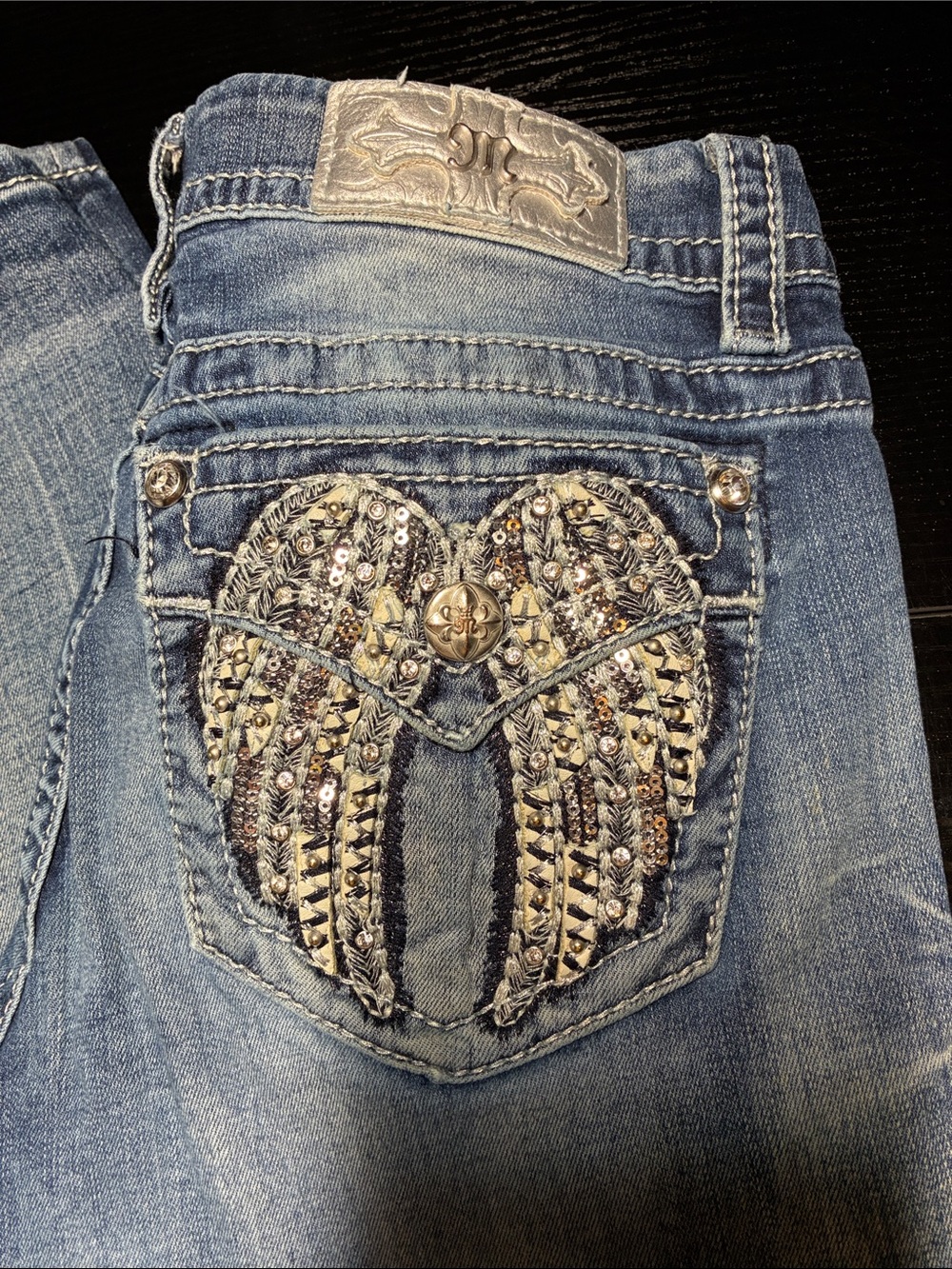 Miss Me Women's Skinny Distressed Light Blue Jeans